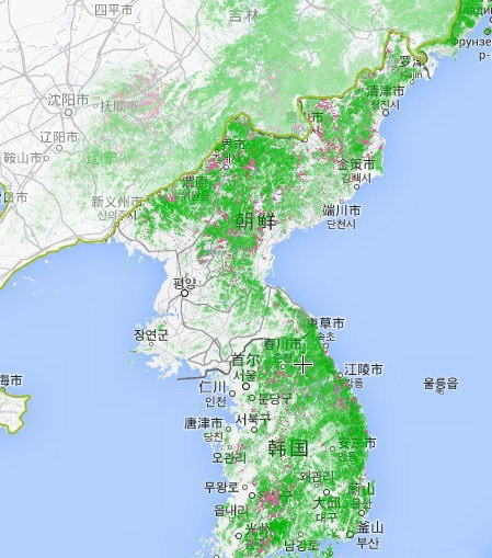Image: 南韩森林分布地图